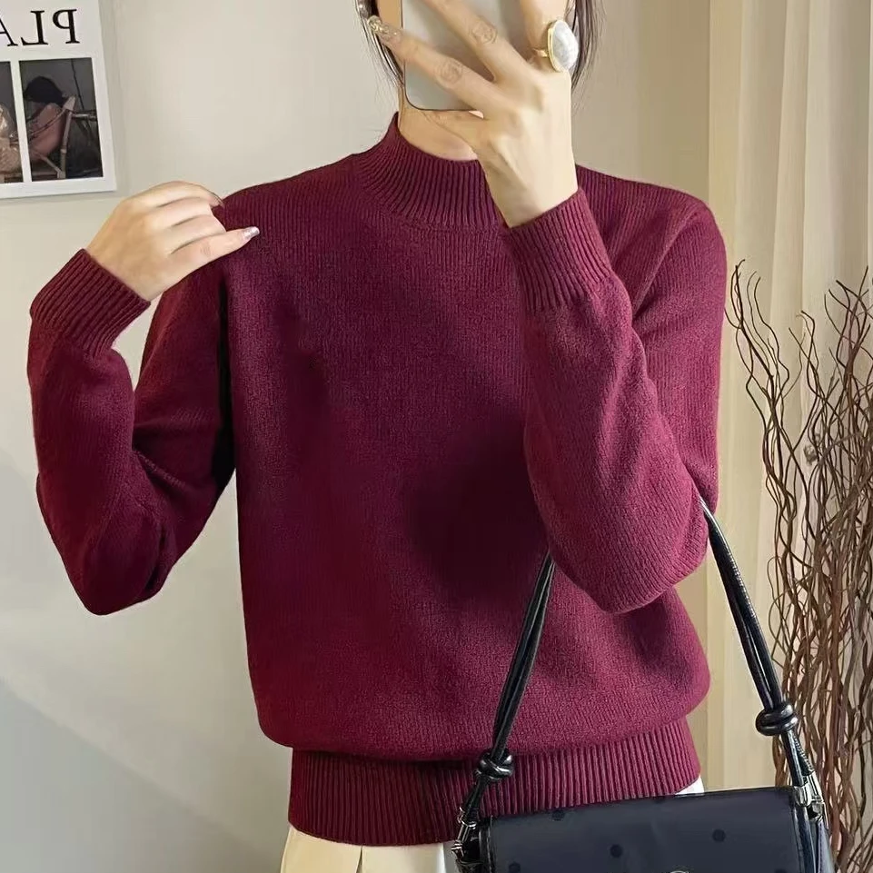 031#秋冬新款毛衣女半高领针织衫套头2 57