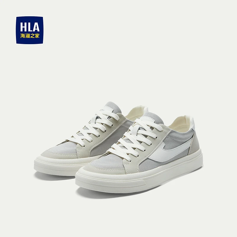 【舒适透气】HLA海澜之家休闲鞋男25新款时尚镶拼柔软耐穿鞋子男