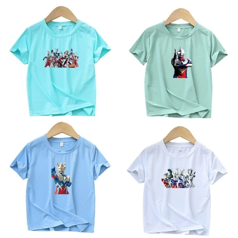 迪迦奥特曼男童短袖T恤儿童速干赛罗半袖上衣打底t恤2025夏季新款