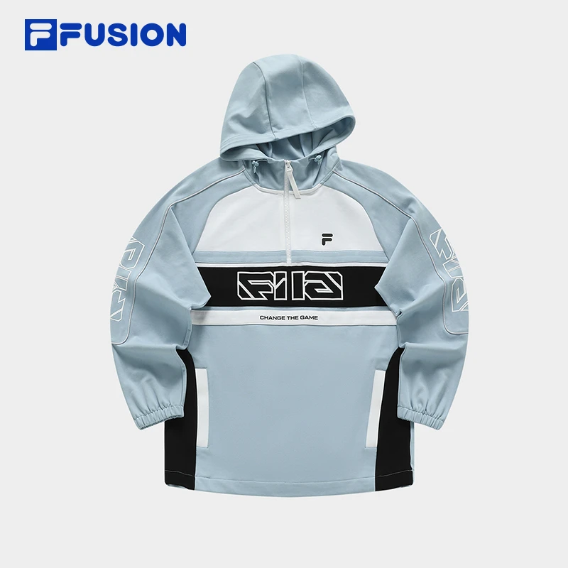 Fila/斐乐潮流女装宽松连帽上衣早秋时尚撞色卫衣户外长袖运动风