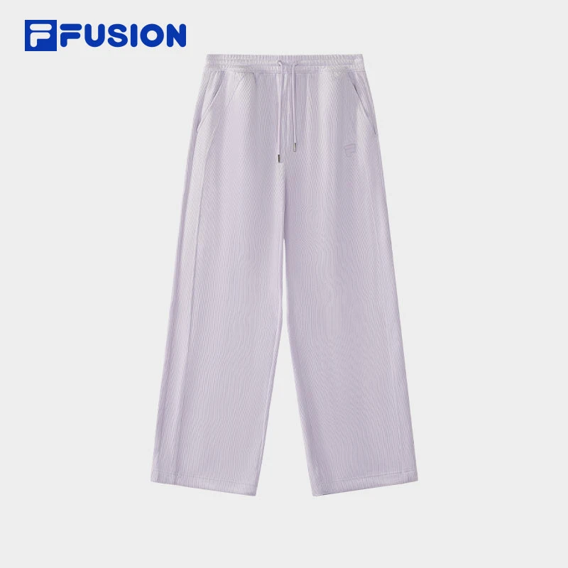 Fila/斐乐直筒百搭灯芯绒女裤宽松针织简约休闲裤针织运动长裤子