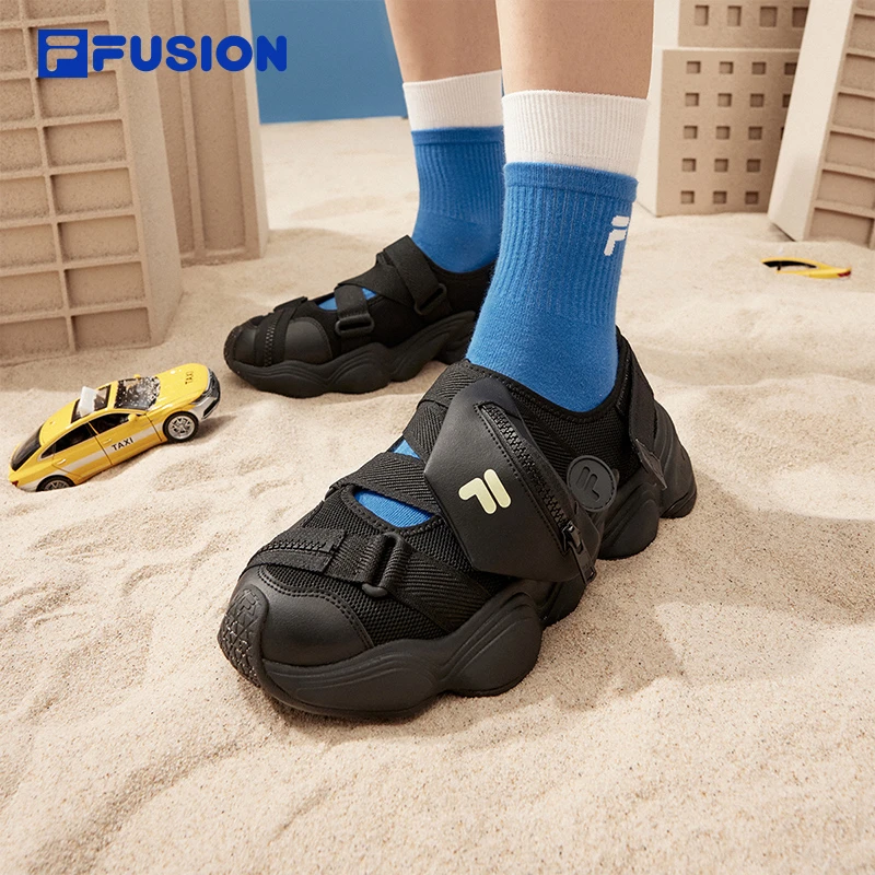 Fila/斐乐男款夏季百搭轻便透气外穿凉鞋厚底鞋魔术贴沙滩鞋 凉鞋