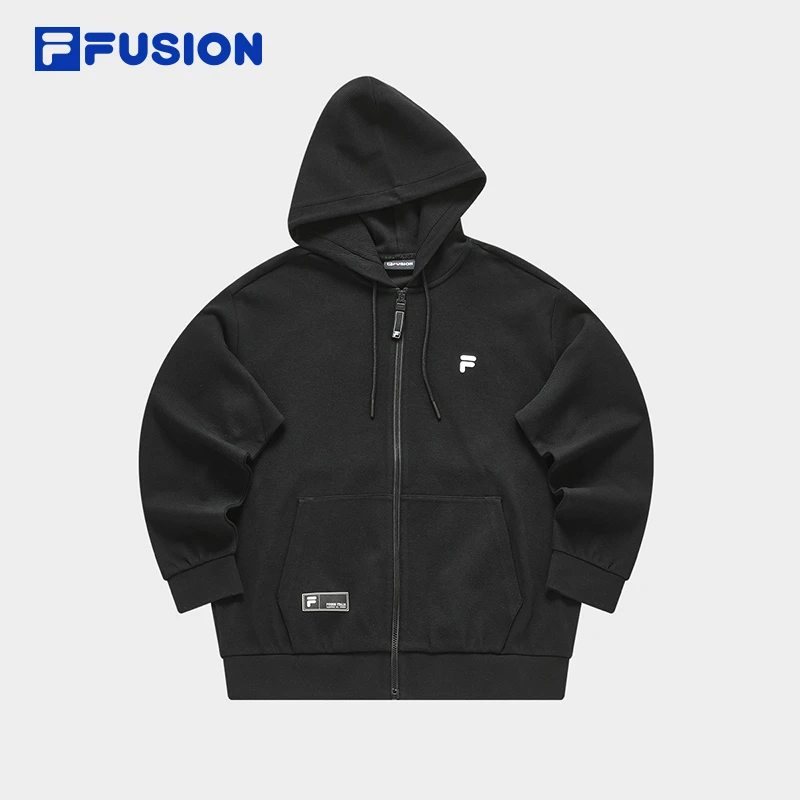 Fila/斐乐潮流男款户外舒适针织连帽外套春季款时尚休闲运动上衣