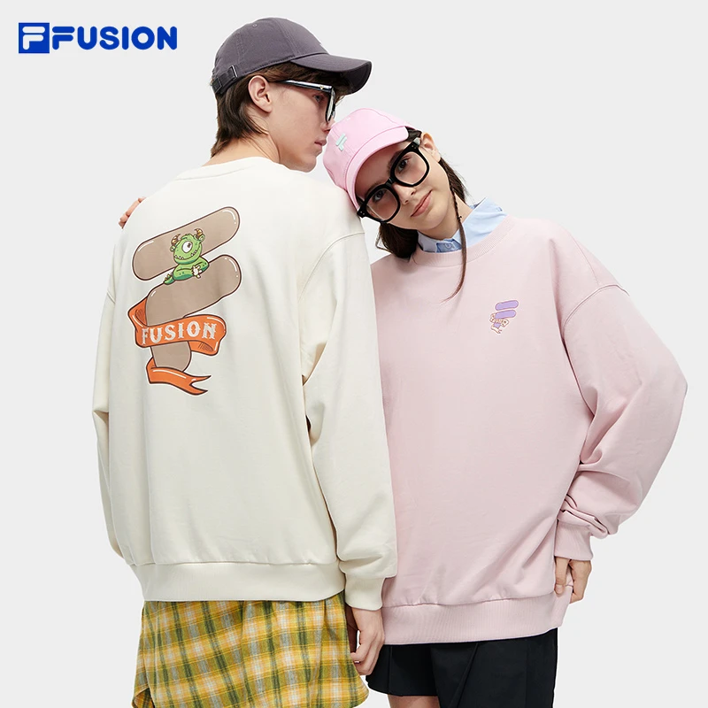 Fila/斐乐潮流情侣大标圆领上衣时尚百搭休闲运动卫衣 T11U413206