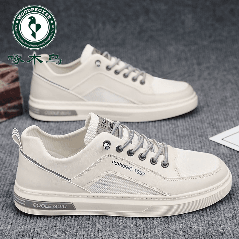 【正品】啄木鸟新款透气薄款夏季男鞋镂空网鞋子男款潮流百搭小白鞋