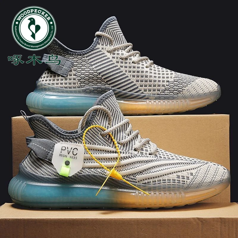 【正品】啄木鸟椰子鞋男鞋夏季新款透气网鞋子男潮流百搭飞织运动休
