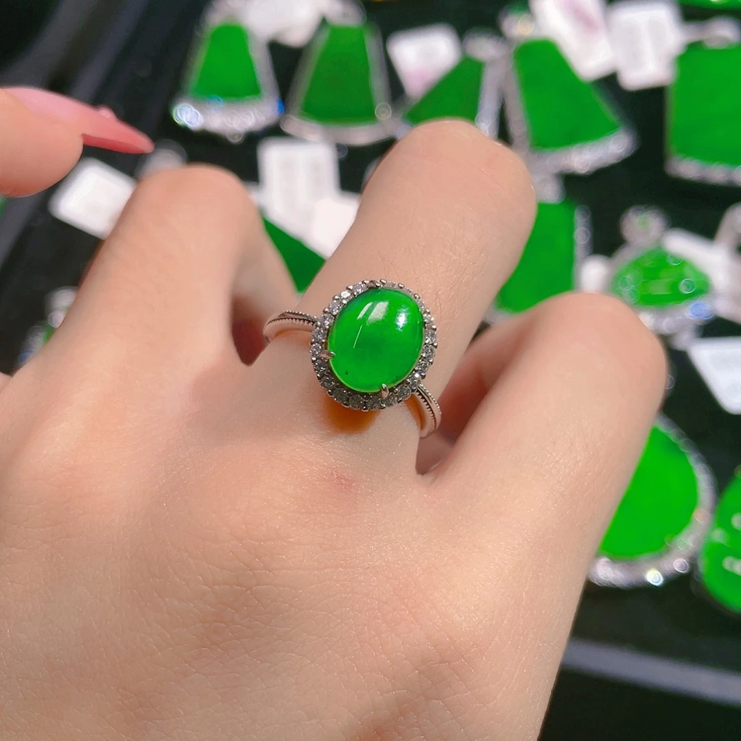 翡翠吊坠(不含链)银S925镶嵌