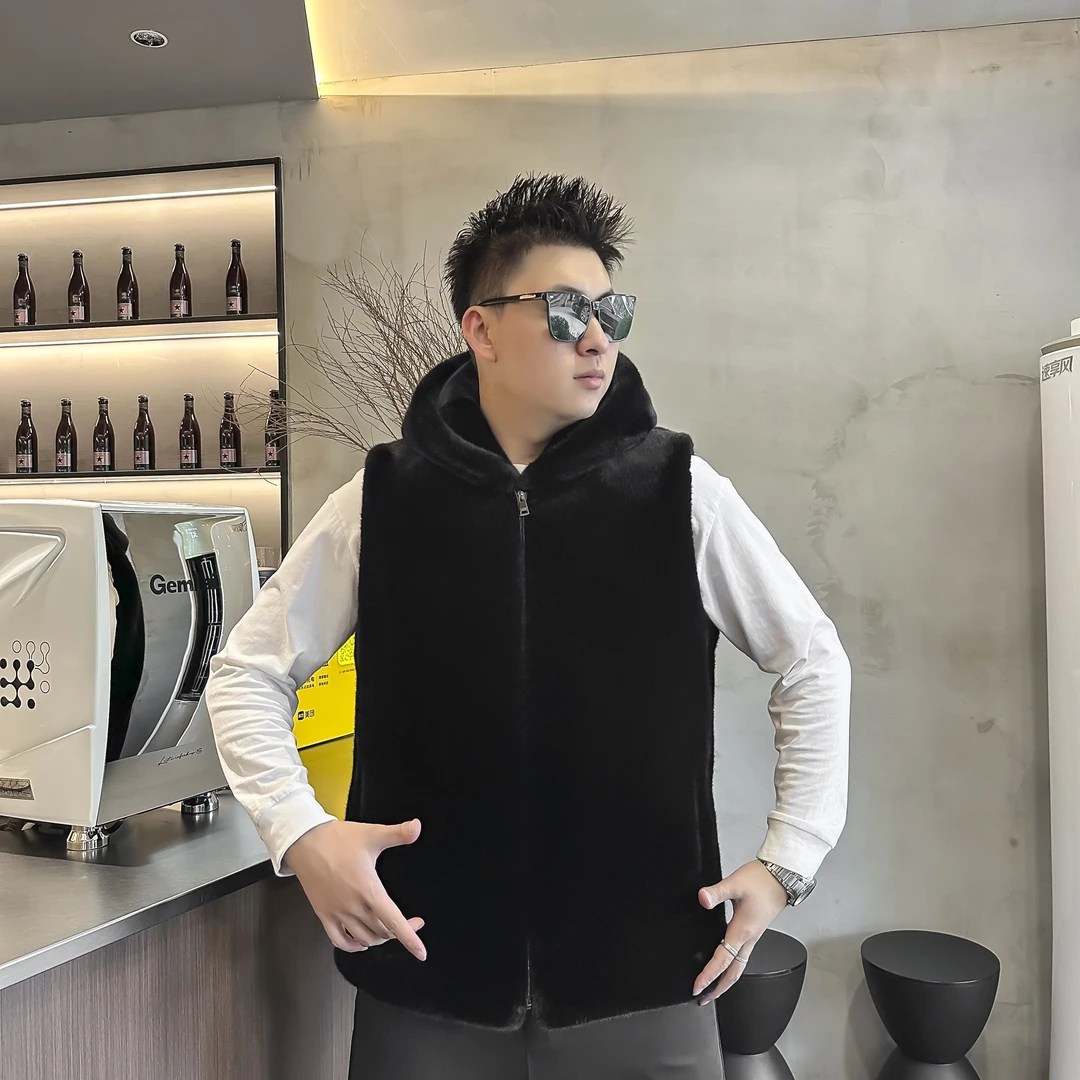 2025男士马甲款冬季新款黑色加绒加厚经典款时尚简约休闲百搭外套