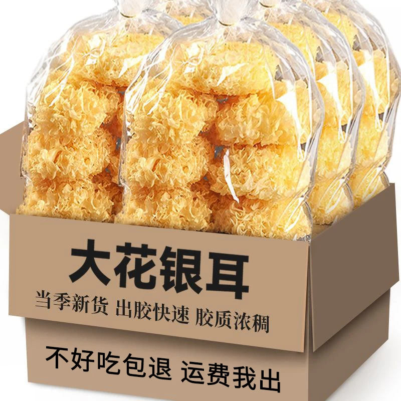 古田大花银耳整朵干货新鲜白木雪耳干银耳商用新货批发坚果银耳羹