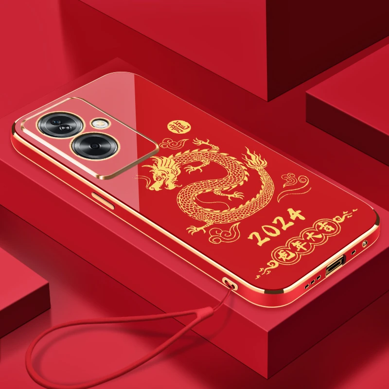 【龙年大吉】oppoA2手机壳全包硅胶防摔轻奢电镀软壳超薄【送挂绳