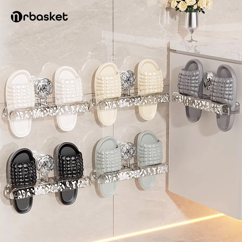 吸盘拖鞋挂架免打孔简易浴室置物架鞋子收纳架子厕所壁挂拖鞋架子