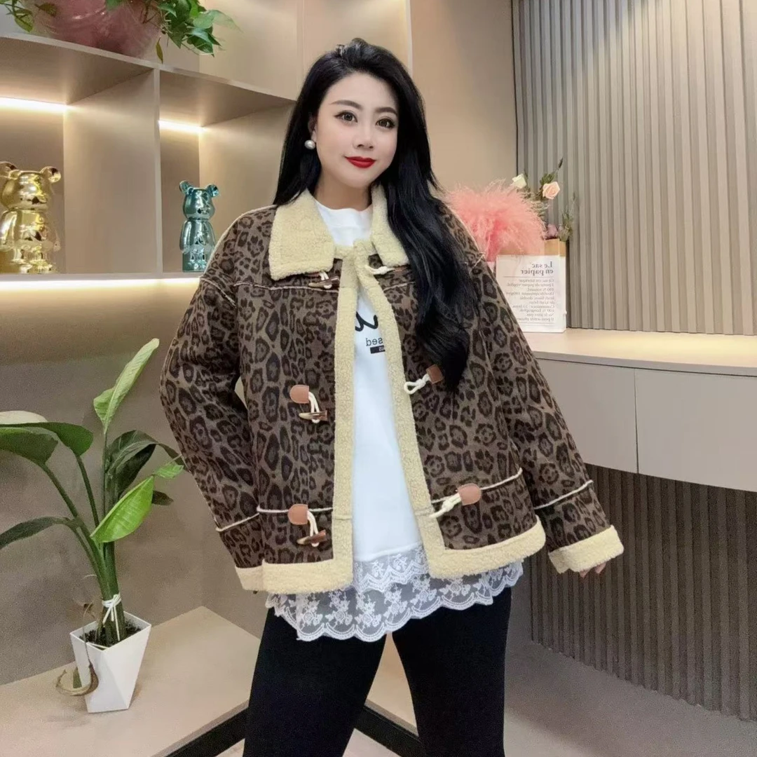 冬季外套-甜 3502时尚休闲花纹潮流洋气舒适保暖胖MM大码女装新款