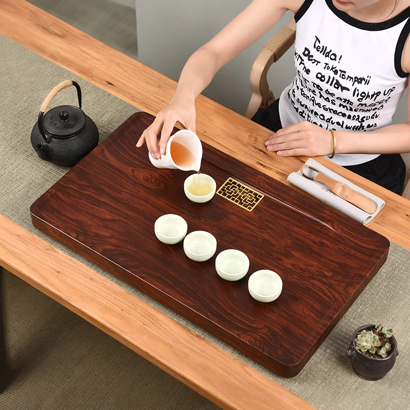 云海60*35*4整块高端茶盘实木家用排水干泡茶台办公茶海简易功夫
