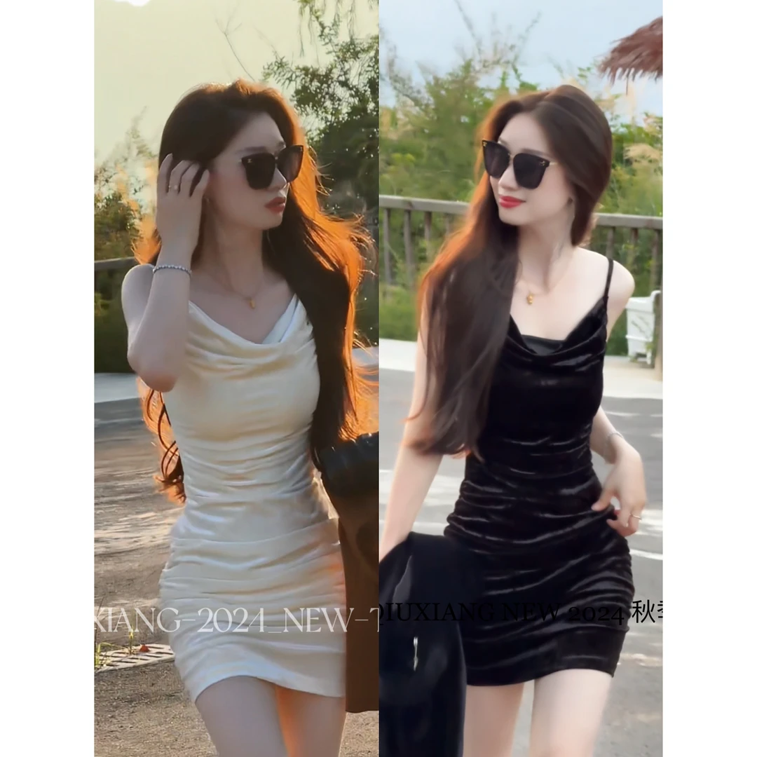 【曼妙女神】秋季新品设计气质吊带连衣裙