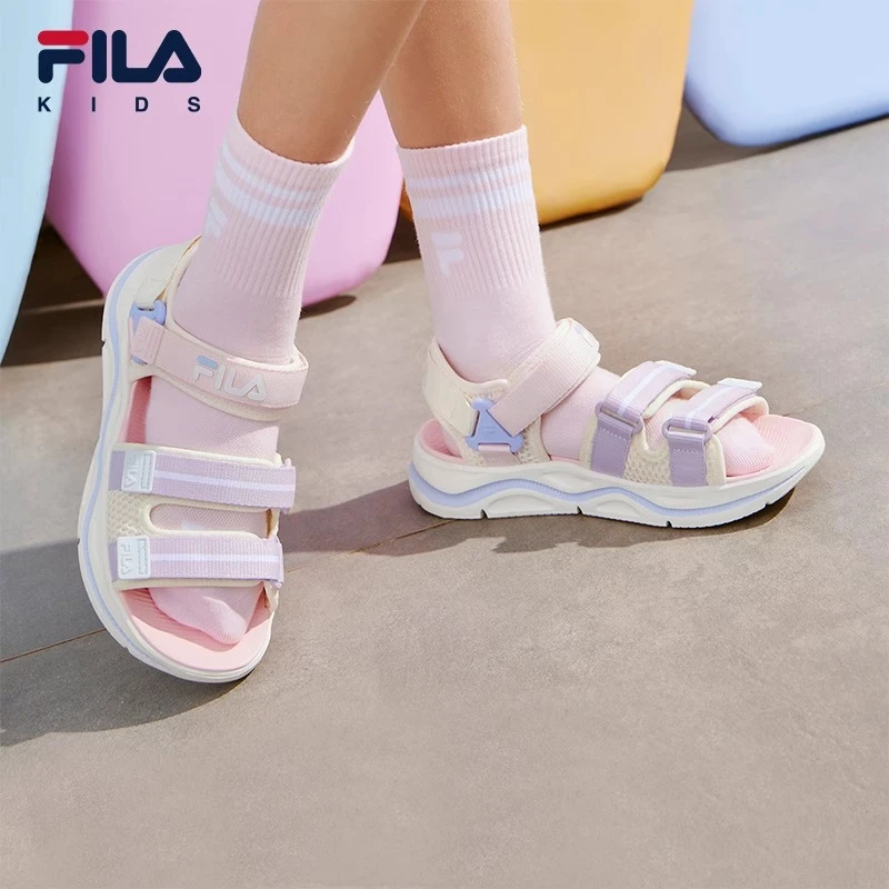 【斐乐儿童】2025新款雅丹风中大童软底运动休闲童鞋凉鞋K55B423805