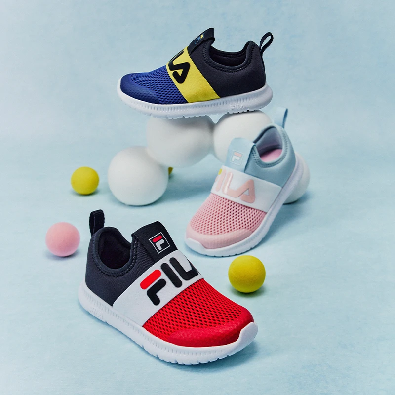 【斐乐儿童】2024夏季小童网面一脚蹬透气软底跑步运动鞋K14B222431