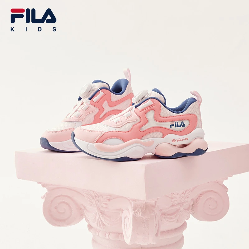 【斐乐儿童】2025年春季小童旋钮扣复古轻量化舒适跑鞋K64B241101