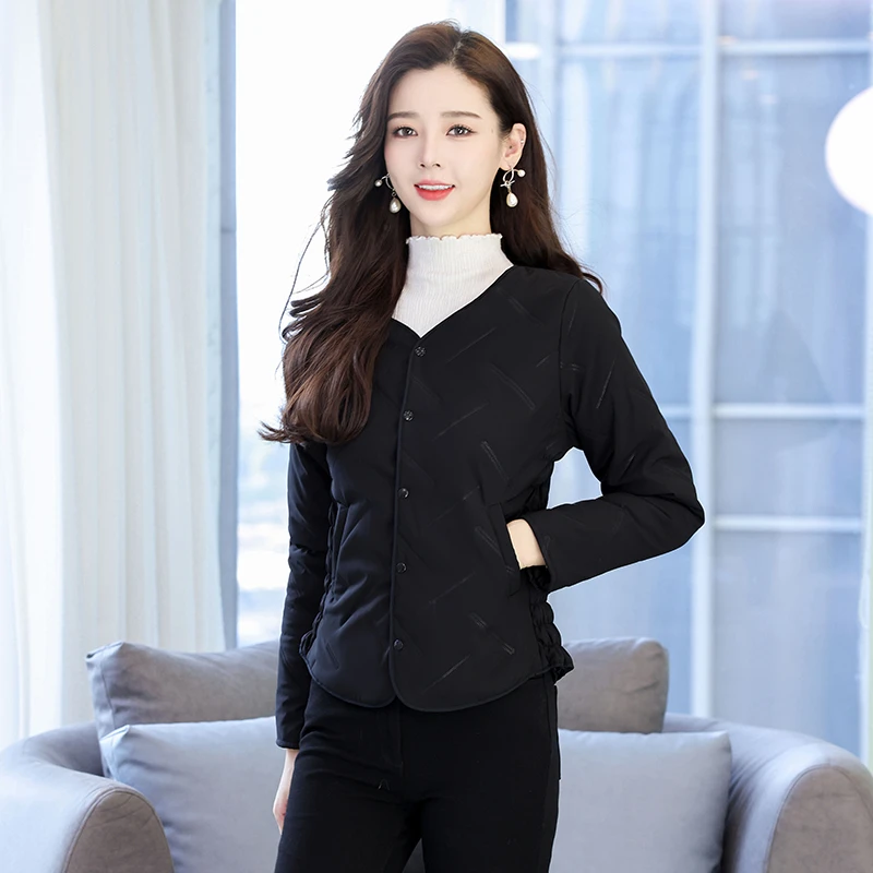 内胆棉衣女短款轻薄内穿小棉袄秋冬季修身显瘦大码棉服2023新款