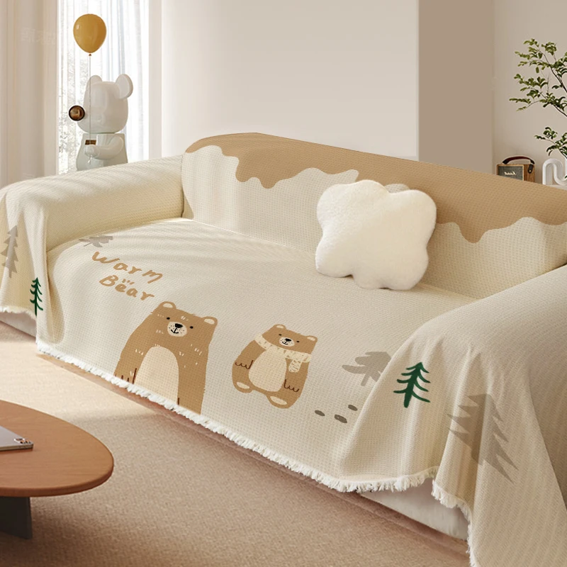 沙发盖布四季通用可爱卡通2025新款沙发巾沙发垫防猫抓沙发套全包