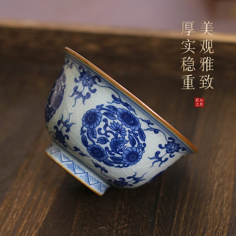 【福利价】景德镇菊赋主人杯手工高端个人专用茶具压手杯泡茶品茗杯