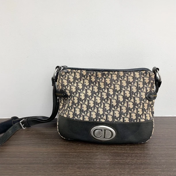 95新 DIOR/迪奥 觅时/cd扣蓝老花斜挎/112413