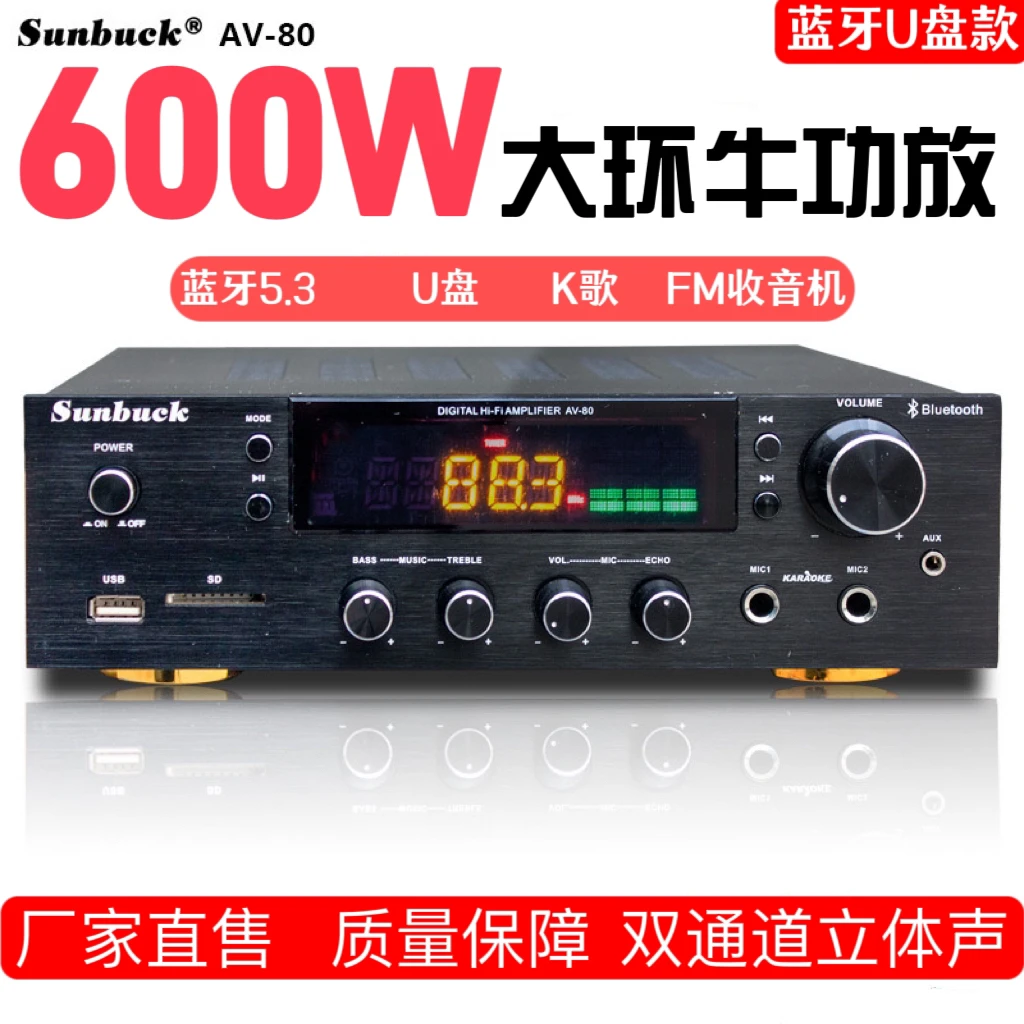 厂家直销家用功放 卡拉ok音响蓝牙功放机 收音插卡大功率专业功放