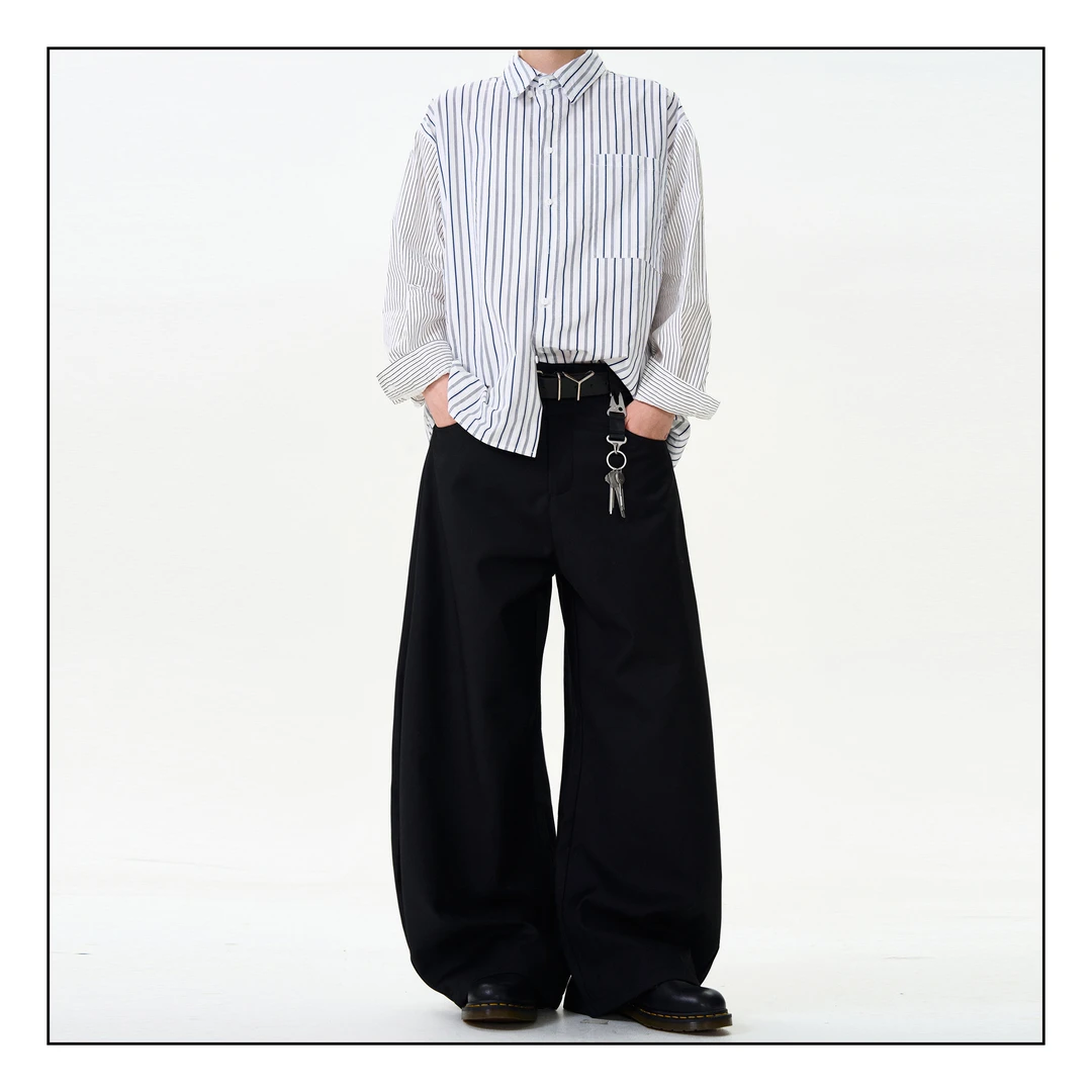 MADWITCH美式复古cleanfit弯刀休闲西裤男女宽松简约高级感裤子潮