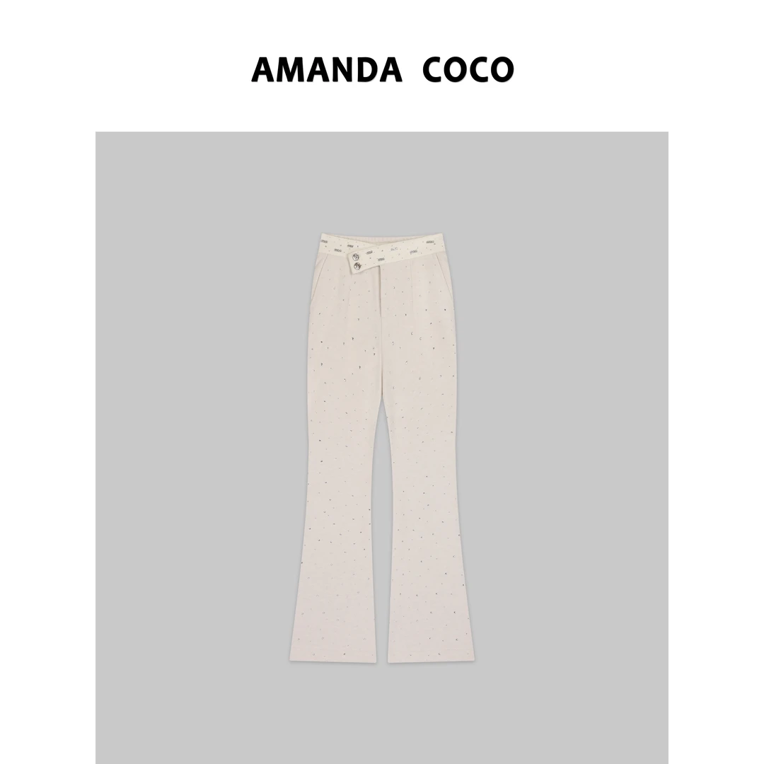 AMANDACOCO 真真 | 设计师款~高定烫钻显瘦喇叭裤