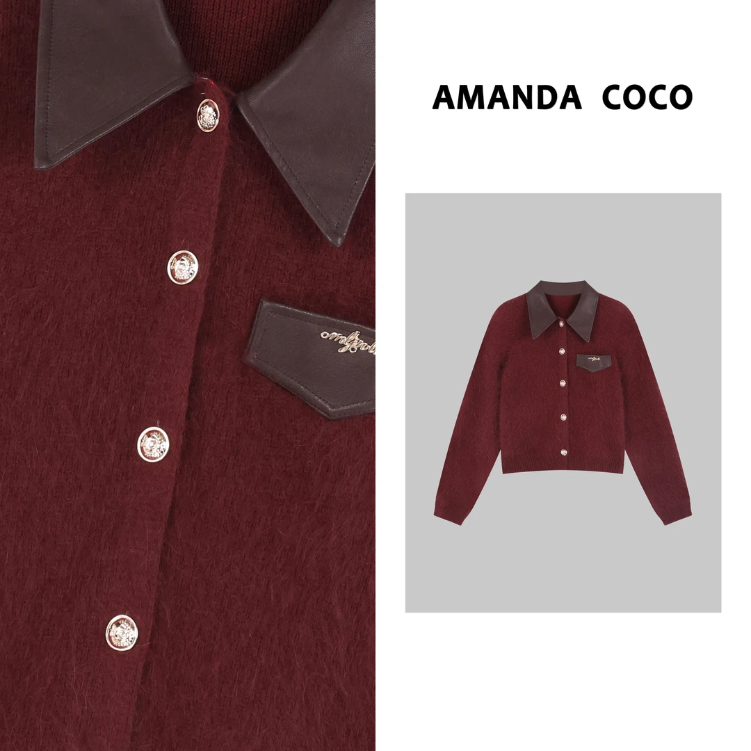 AMANDACOCO静静丨设计师款~高定气质拼接毛衣