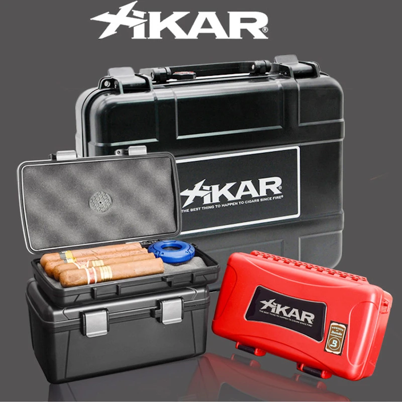 进口Xikar雪茄保湿盒便携5支/10支/15支装美国西卡防水ABS收纳箱