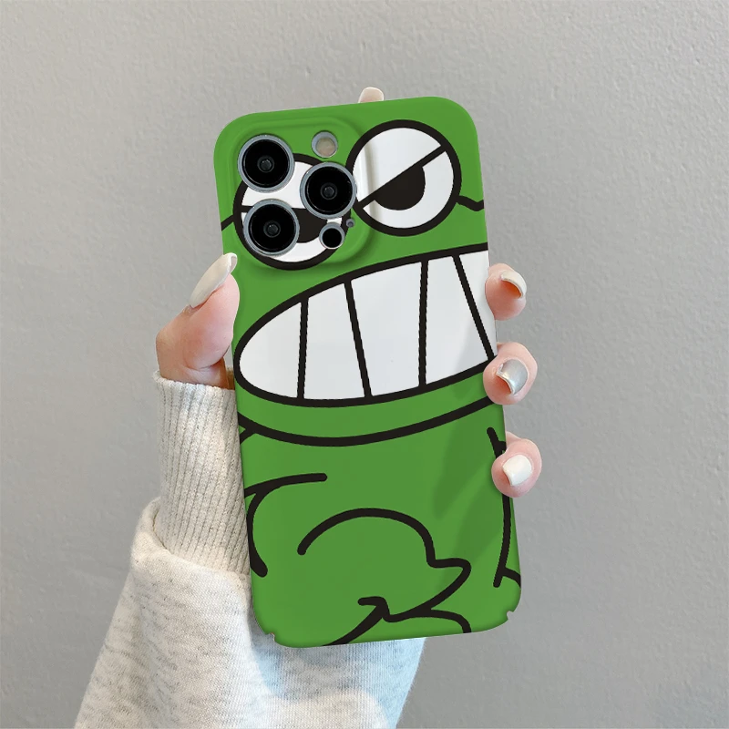 绿色暴走青蛙苹果/华为小米13iphone15肤感壳卡通mate60手机壳14x