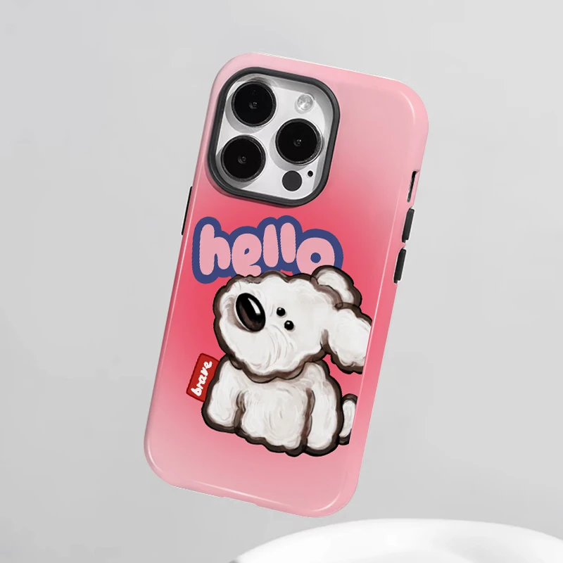 歪头小狗二合一新款苹果iphone14手机壳苹果13pro创意卡通小米14
