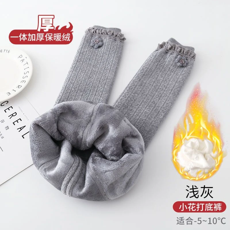 女童打底裤加绒加厚秋冬洋气白色小童宝宝婴儿大pp一体绒外穿