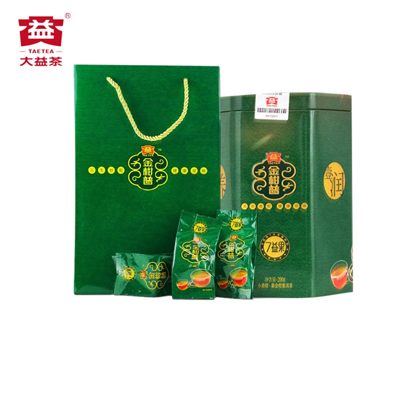 2023年大益新会小青柑普洱7益果金柑普云南熟茶陈皮柑普茶叶200g