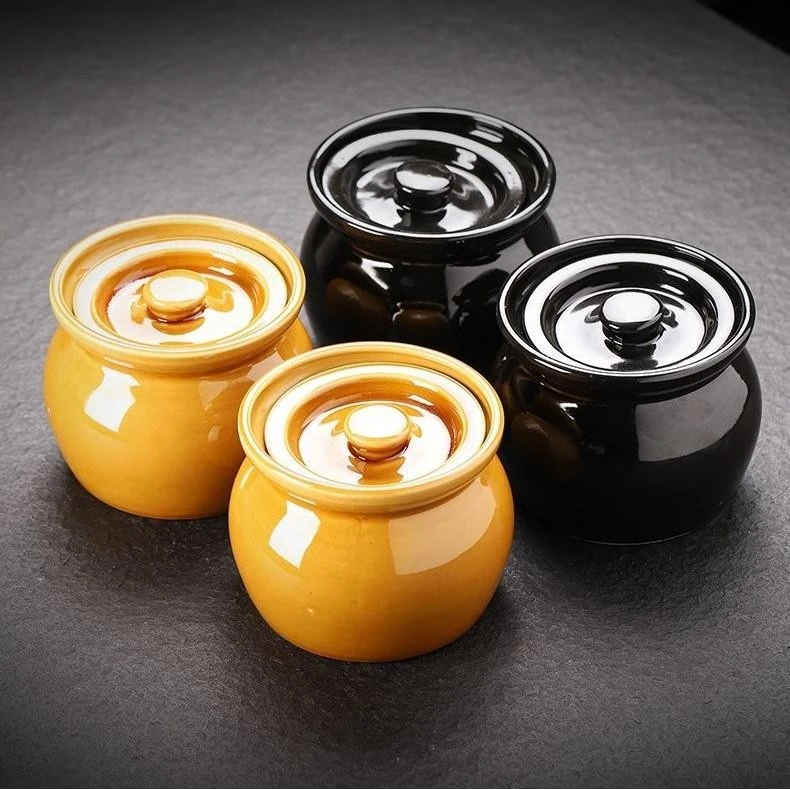 加厚瓦罐炖盅煨汤罐耐高温陶瓷隔水炖家用沙县小吃炖煮大容量D550