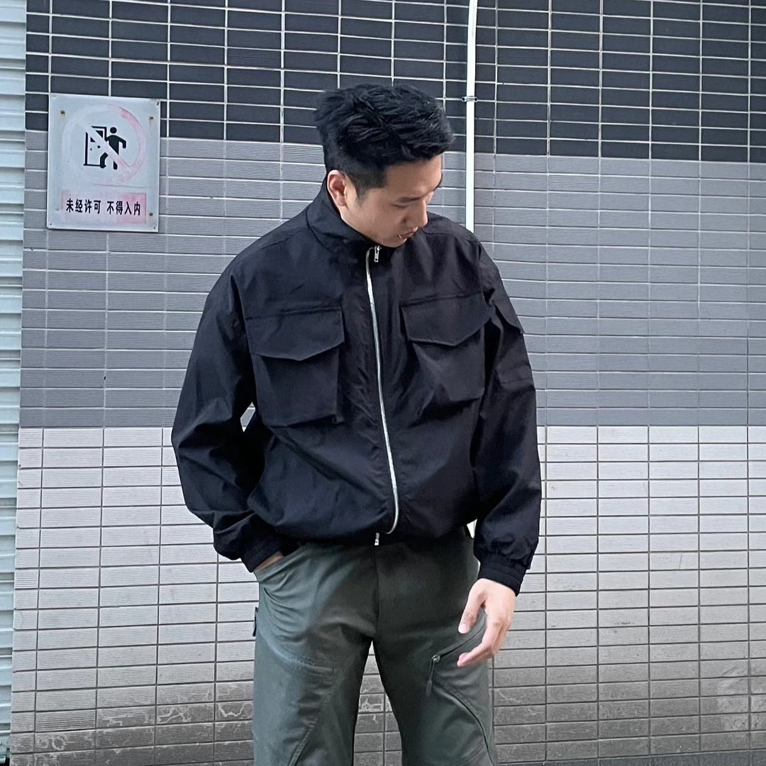防风夹克外套运动春秋季宽松高级感潮流痞帅休闲薄款美式复古工装