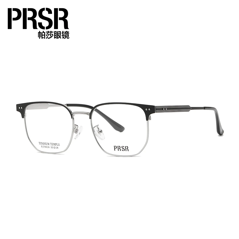 帕莎2024年复古大框钛合金可配防蓝光近视眼镜时尚半框-PJ78018