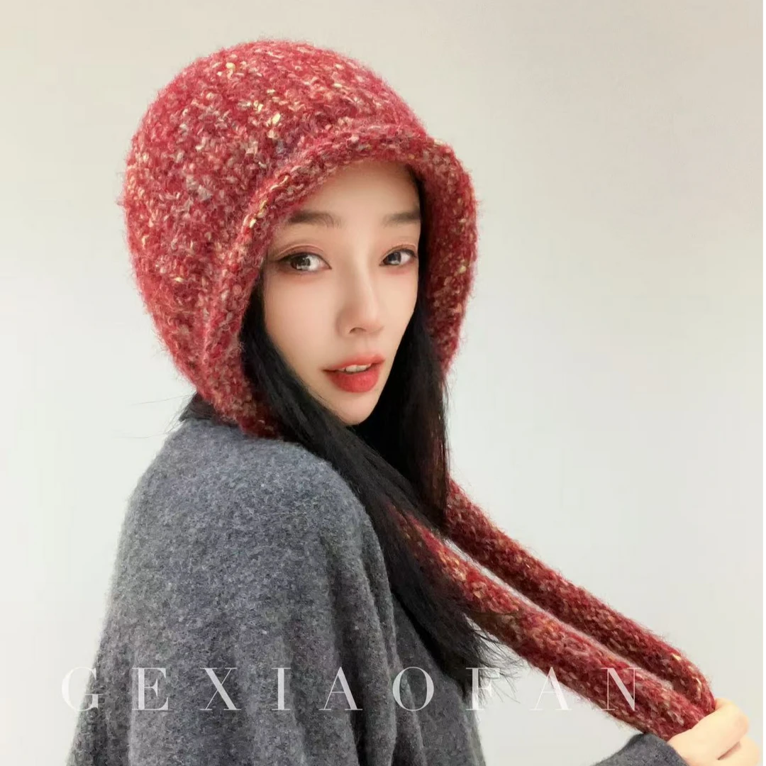 格小梵·韩版冬季加厚针织帽子时尚百搭防寒保暖护耳帽减龄显脸小
