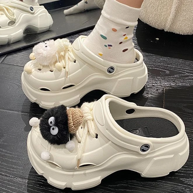 2024新款EVA防滑洞洞鞋女外穿可爱学生宿舍拖鞋女耐脏包头拖