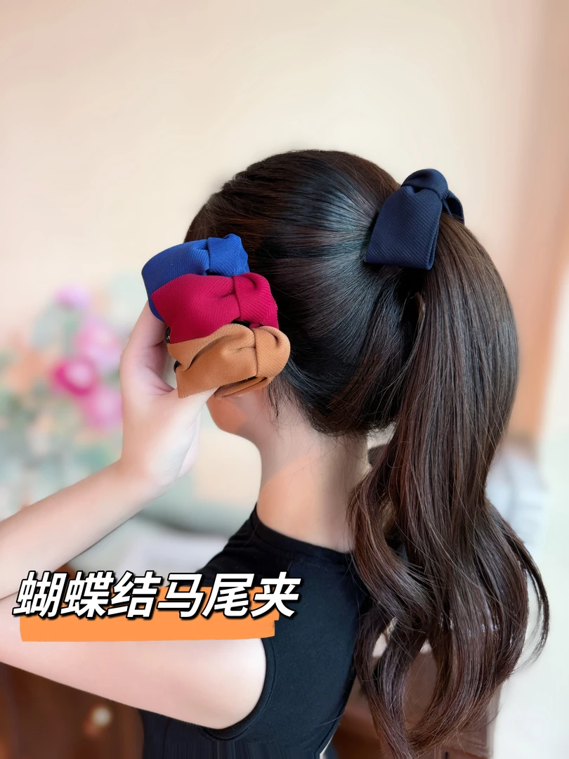 韩式气质发夹马尾夹结抓夹结扭夹结香蕉夹布艺结发夹