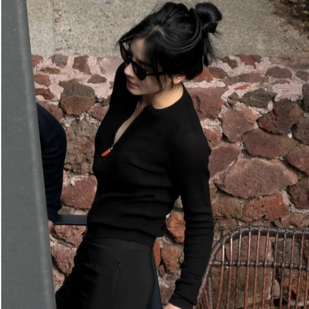 叮叮｜新气质羊毛显瘦毛织上衣拉链外套