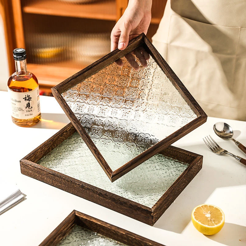 烧色茶盘茶台奢网红轻奢创意简约日式方形家用长方形