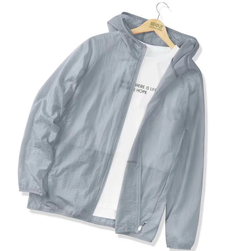 男防晒衣户外防紫外线夏季透气大码钓鱼宽松连帽轻薄防晒服潮流