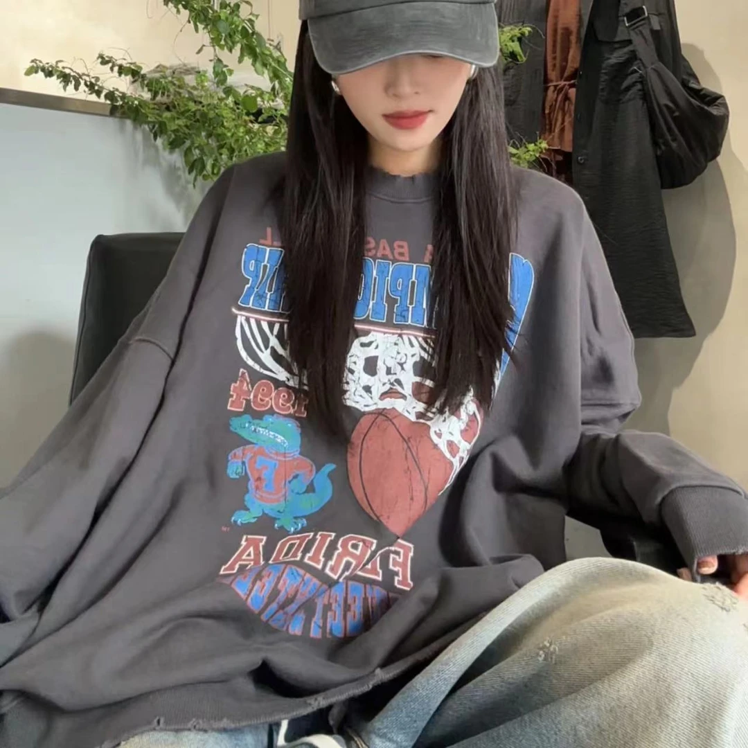 韩国早秋卫衣印花长袖时尚休闲圆领韩版