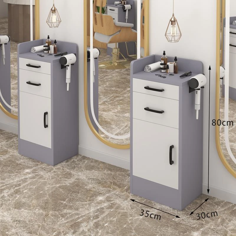 发廊专用工具柜美发店不锈钢工具储物双面柜高端理发店镜台工作柜