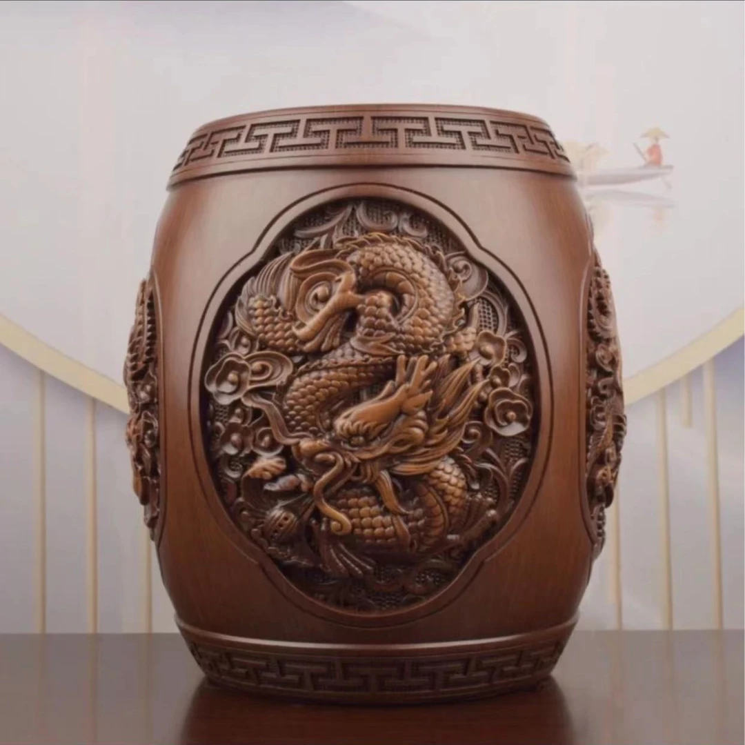 【龙凤鼓凳】家居新中式摆件（长28cm高32cm宽28cm）FM449