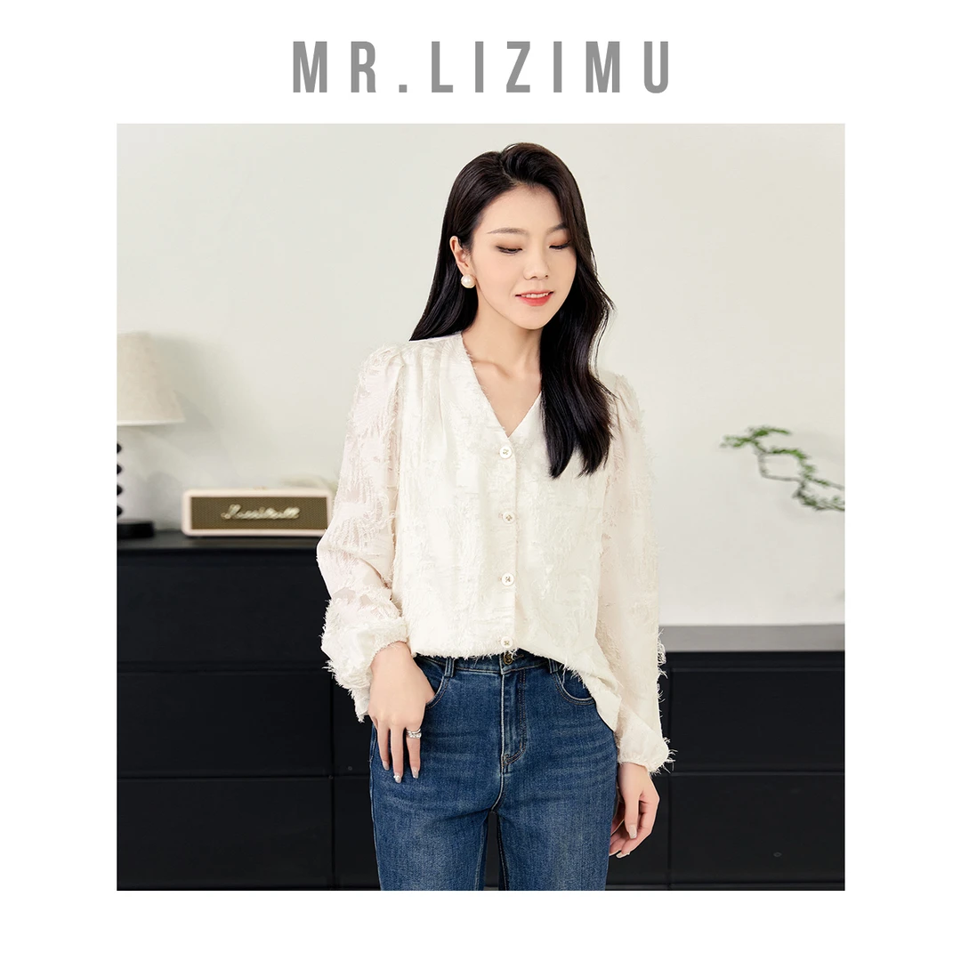 李子木先生刺绣蕾丝衬衫女2024秋季新款时尚休闲百搭雅丹风C7317