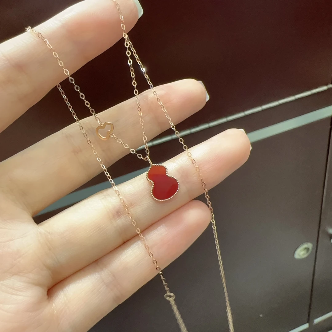 18K金葫芦锁骨链玫瑰金七夕福利玫瑰金彩金