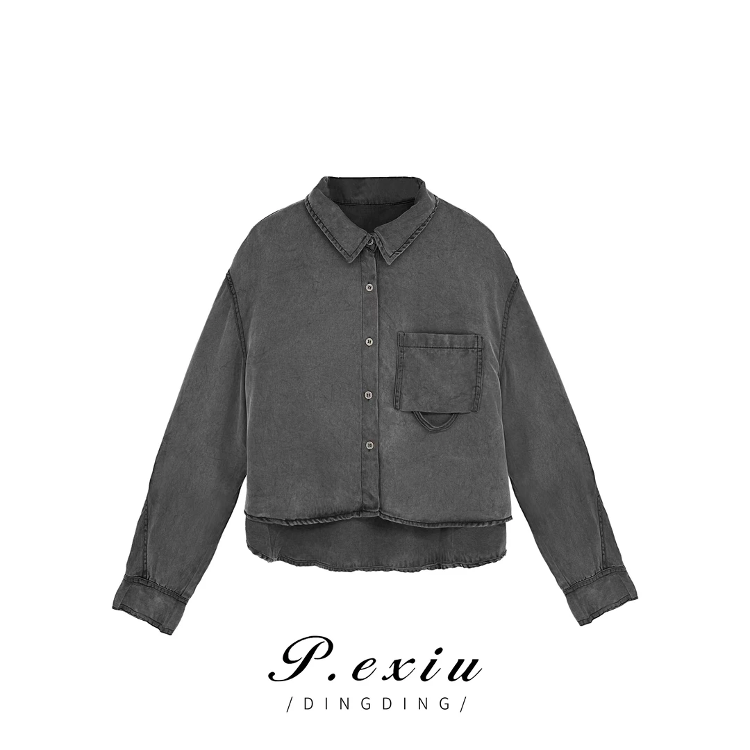 PanYiXiu/潘依绣新款复古水洗休闲宽松显瘦牛仔外套 D5999