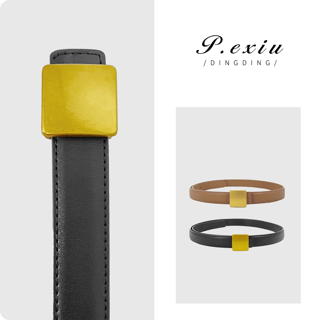 PanYiXiu/潘依绣真牛皮皮带原创简约复古百搭定制腰带 CF1369